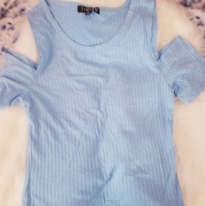 Juniors crop top baby blue